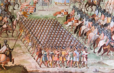 Detail of Fresco in the Hall of Battles of the 1431 Battle of La Higueruela